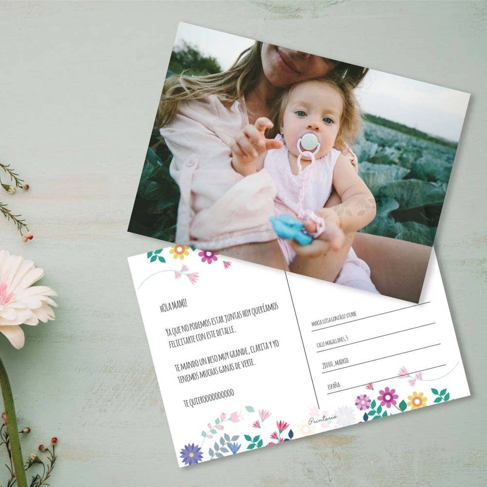 postales personalizadas con flores